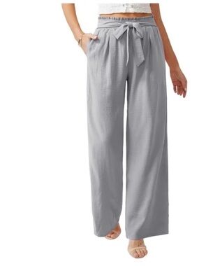 Women Casual Wide Leg High Waisted Loose Flowy Palazzo Pant 2XL